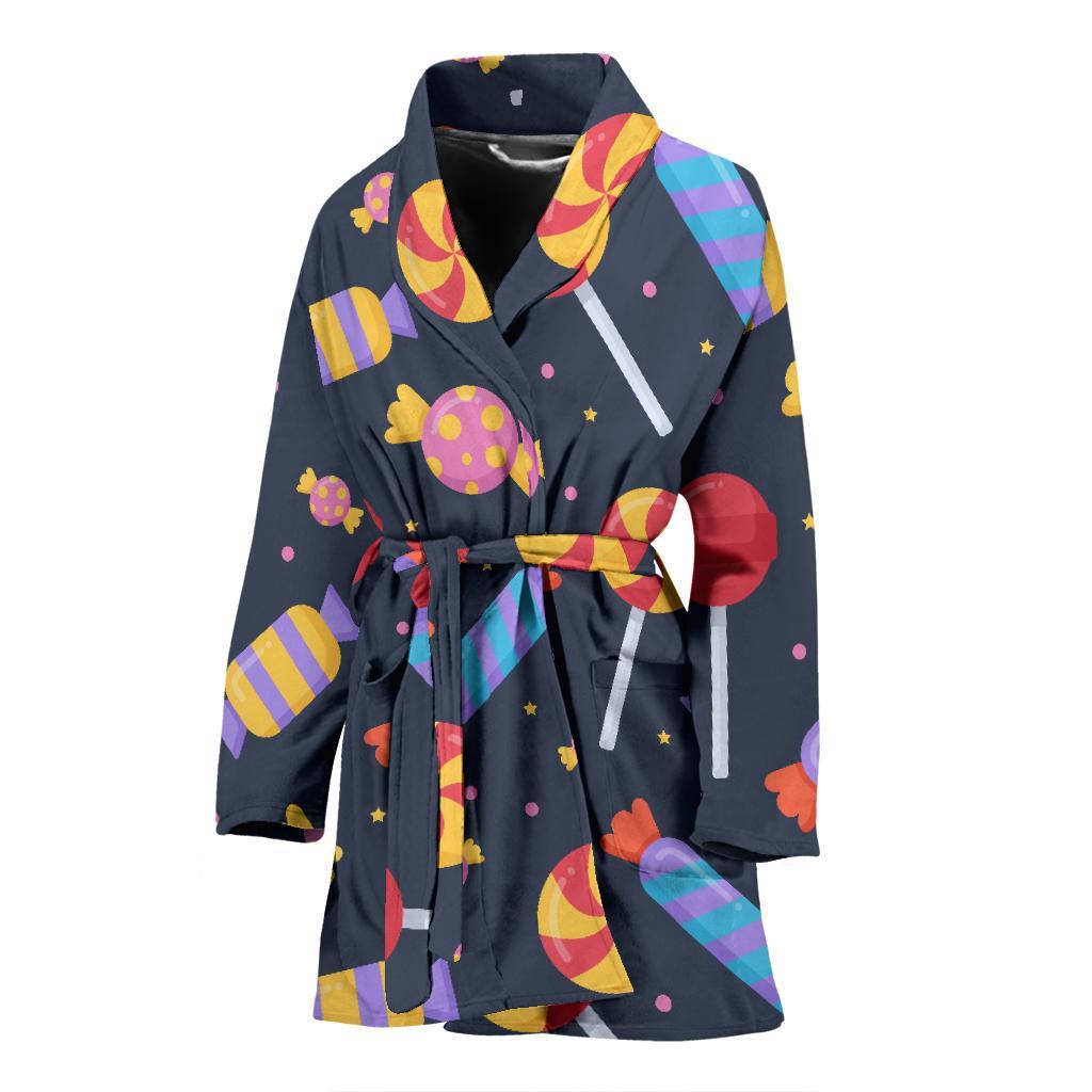 Candy Pattern Print Women Long Robe-grizzshop