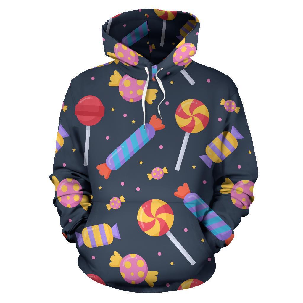 Candy Pattern Print Women Men Pullover Hoodie-grizzshop