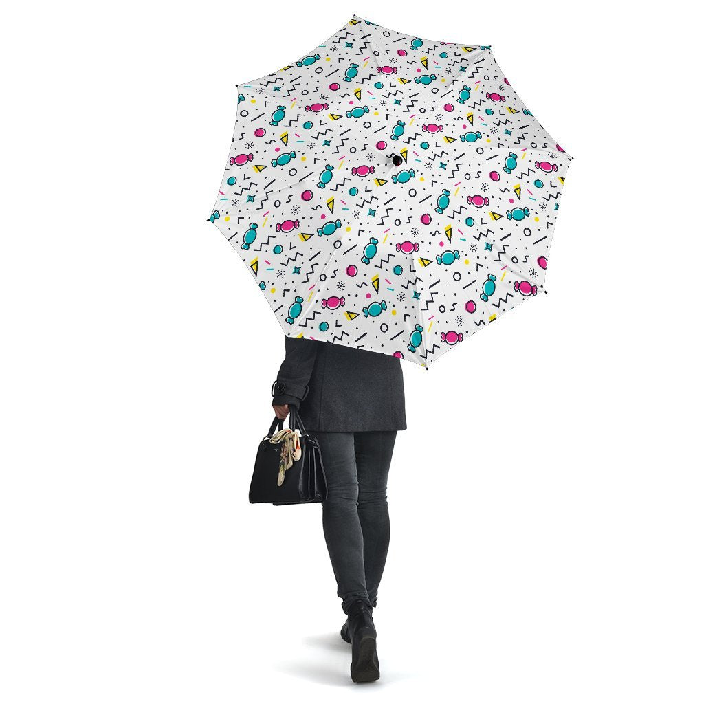 Candy Print Pattern Automatic Foldable Umbrella-grizzshop