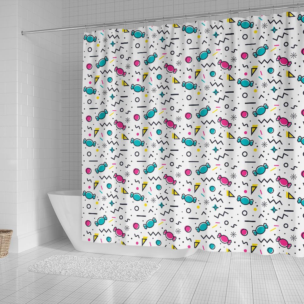 Candy Print Pattern Bathroom Shower Curtain-grizzshop