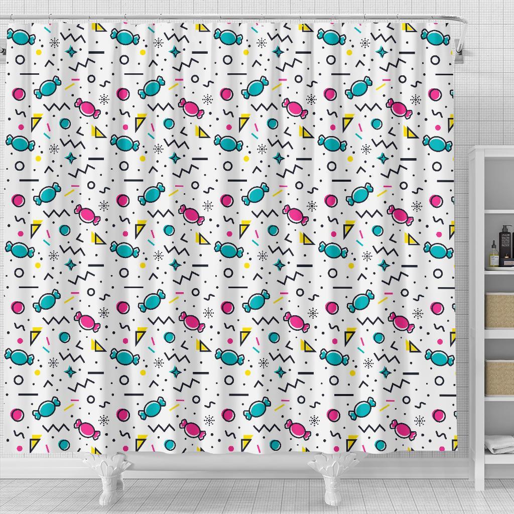 Candy Print Pattern Bathroom Shower Curtain-grizzshop