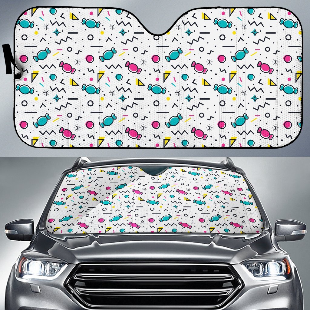 Candy Print Pattern Car Sun Shade-grizzshop