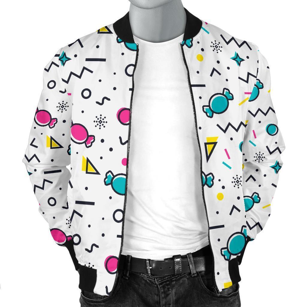 Candy Print Pattern Men's Bomber Jacket-grizzshop