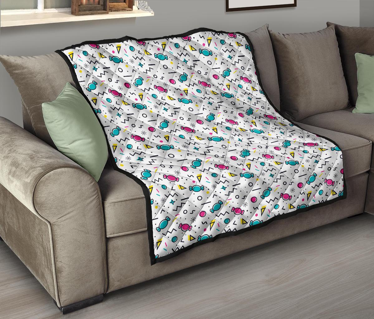 Candy Print Pattern Quilt-grizzshop