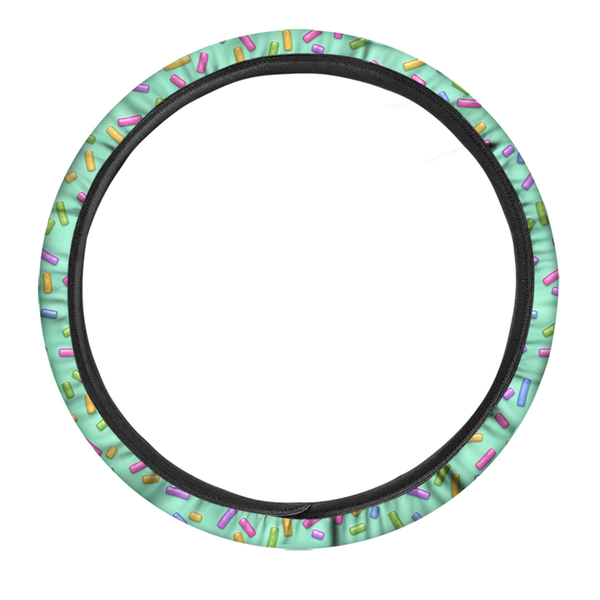 Candy Sprinkles Green Sweet Print Pattern Car Steering Wheel Cover-grizzshop