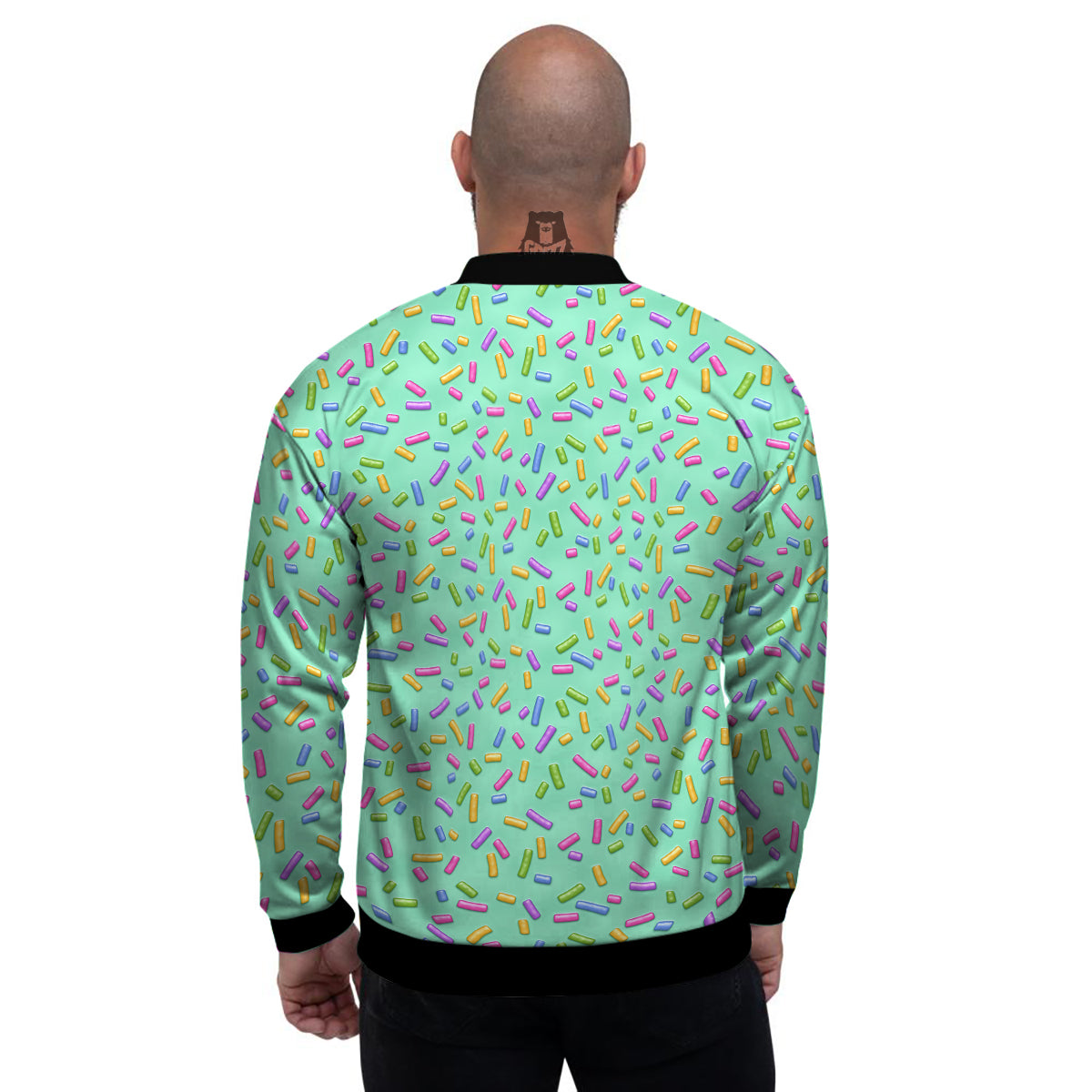 Candy Sprinkles Green Sweet Print Pattern Men's Bomber Jacket-grizzshop
