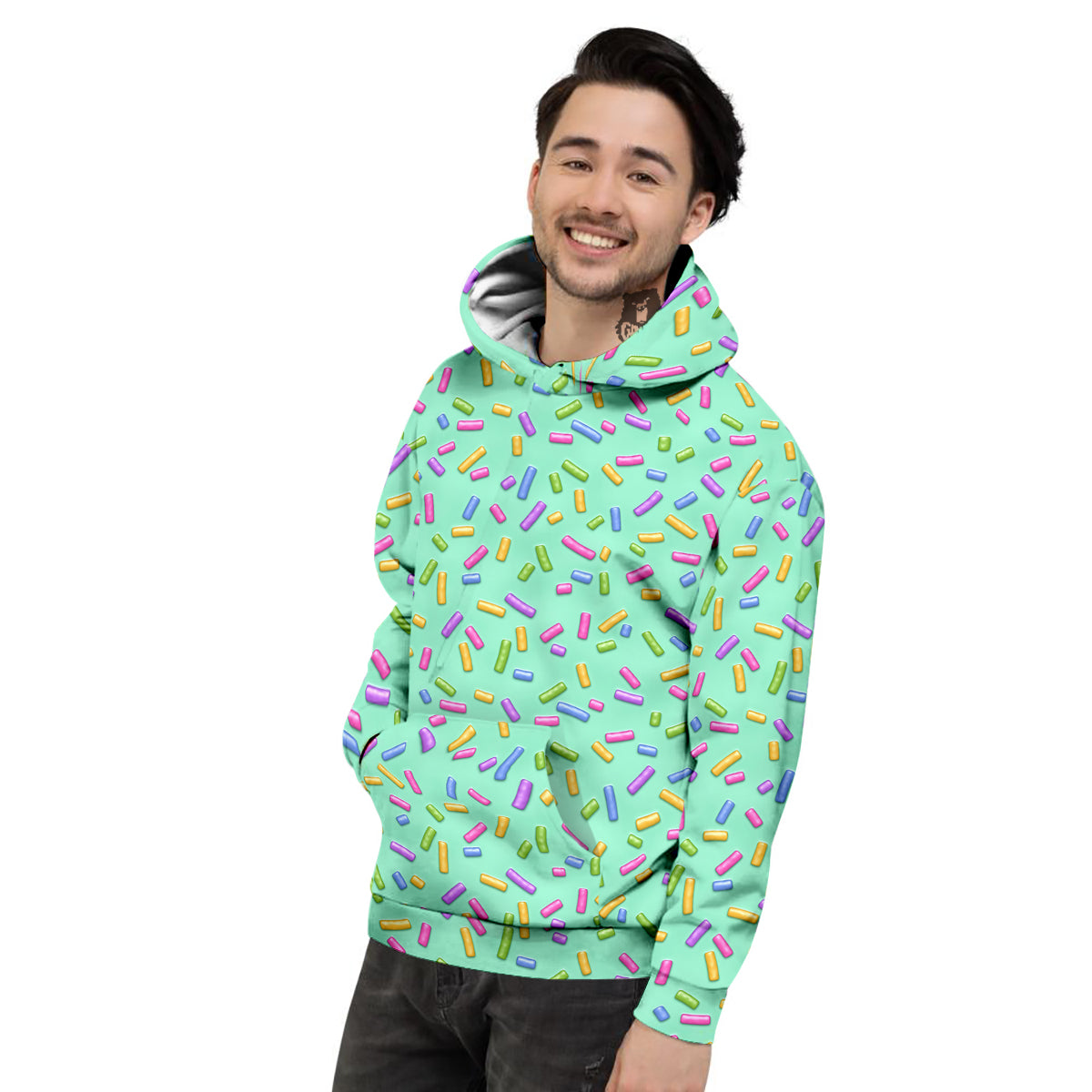 Candy Sprinkles Green Sweet Print Pattern Men's Hoodie-grizzshop