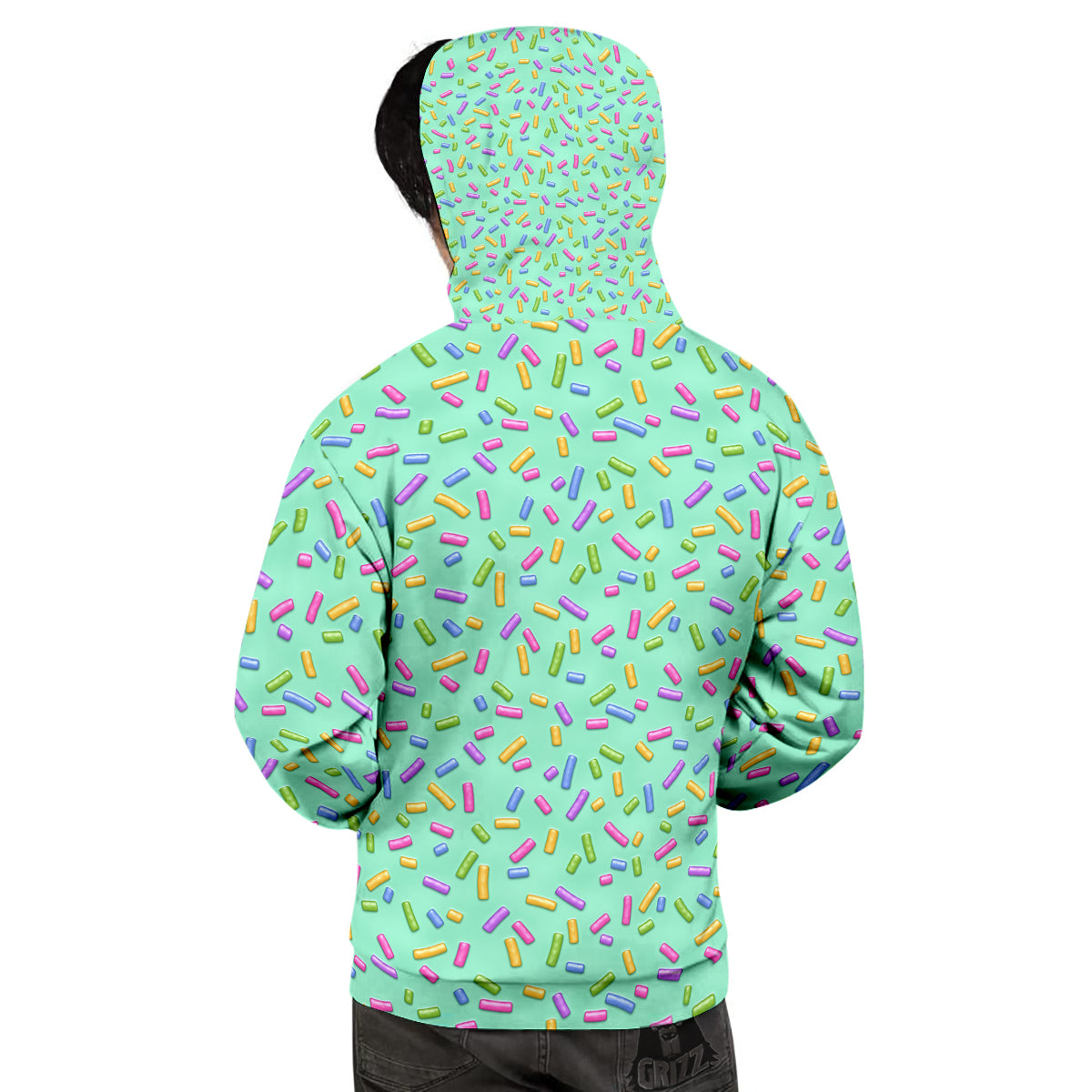 Candy Sprinkles Green Sweet Print Pattern Men's Hoodie-grizzshop