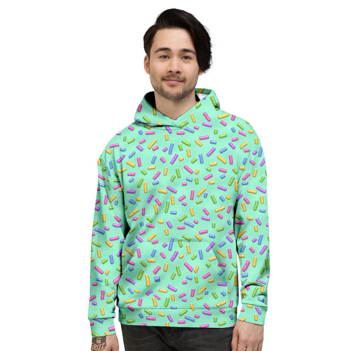 Candy Sprinkles Green Sweet Print Pattern Men's Hoodie-grizzshop