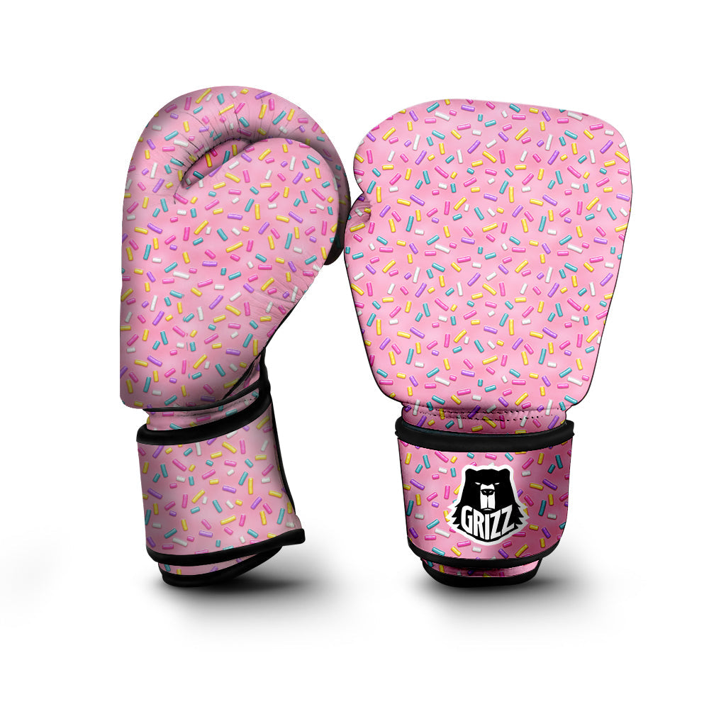 Candy Sprinkles Sweet Pink Print Pattern Boxing Gloves-grizzshop