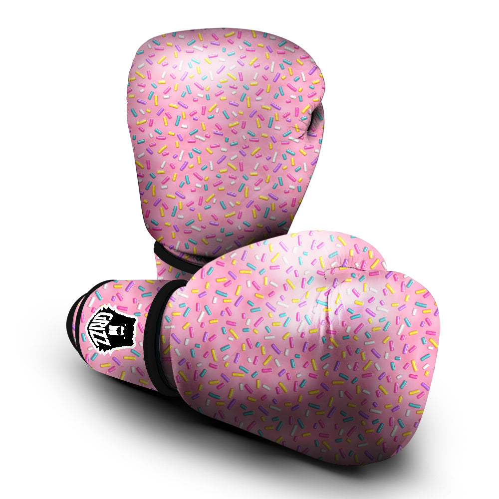 Candy Sprinkles Sweet Pink Print Pattern Boxing Gloves-grizzshop