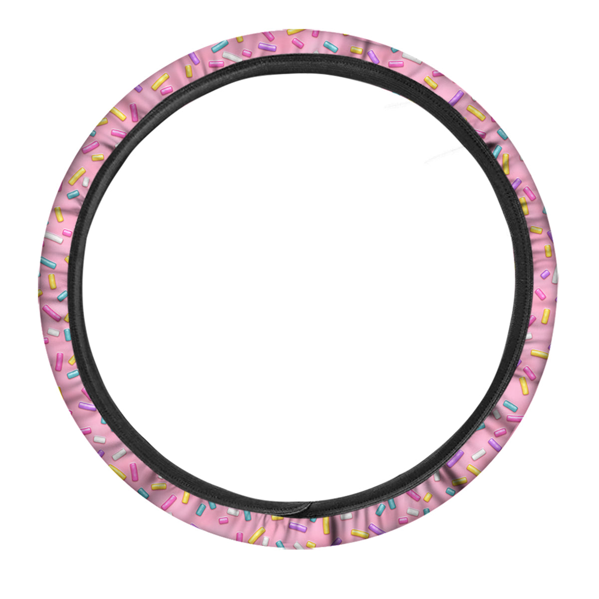 Candy Sprinkles Sweet Pink Print Pattern Car Steering Wheel Cover-grizzshop