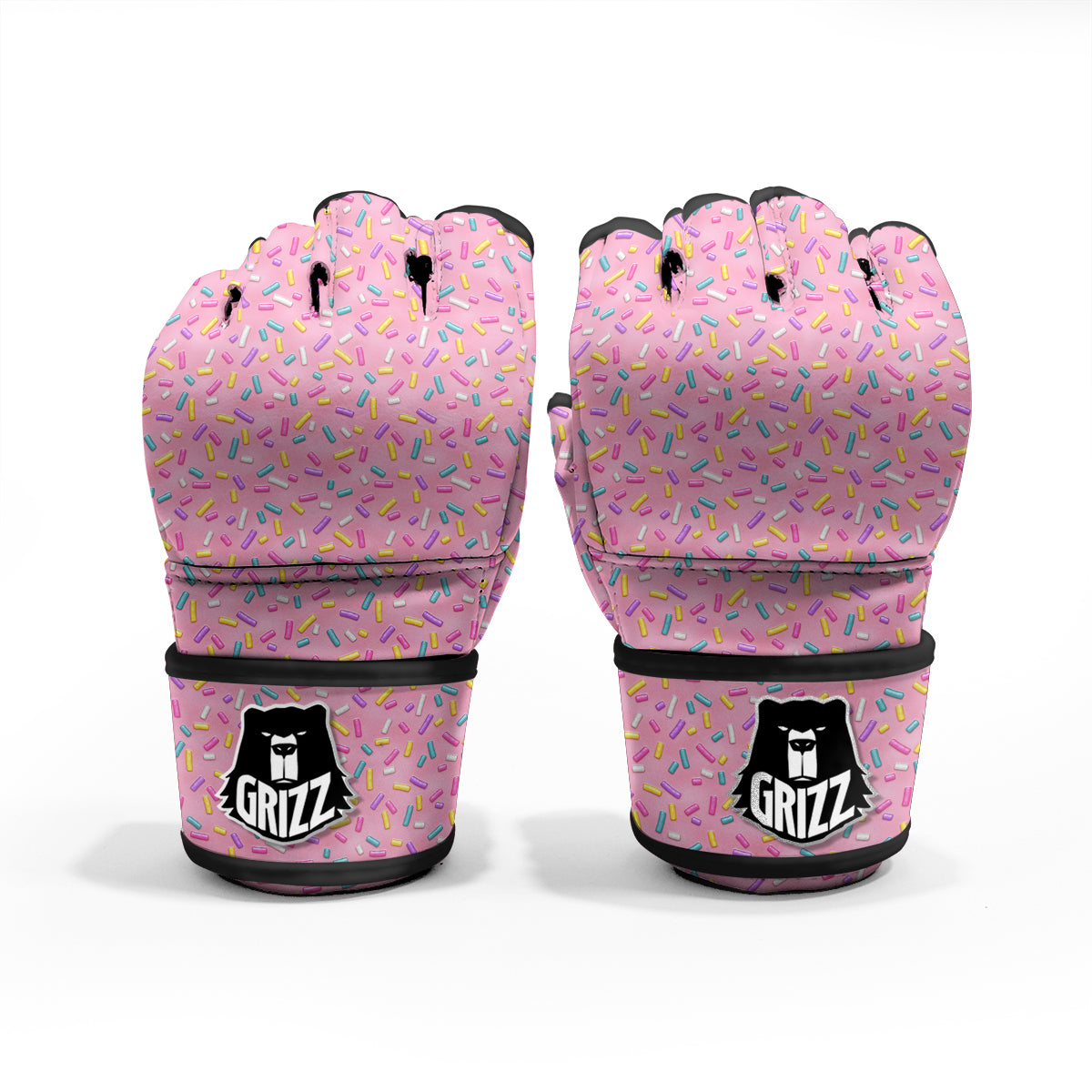 Candy Sprinkles Sweet Pink Print Pattern MMA Gloves-grizzshop