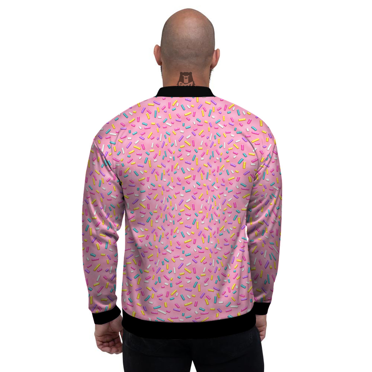 Candy Sprinkles Sweet Pink Print Pattern Men's Bomber Jacket-grizzshop