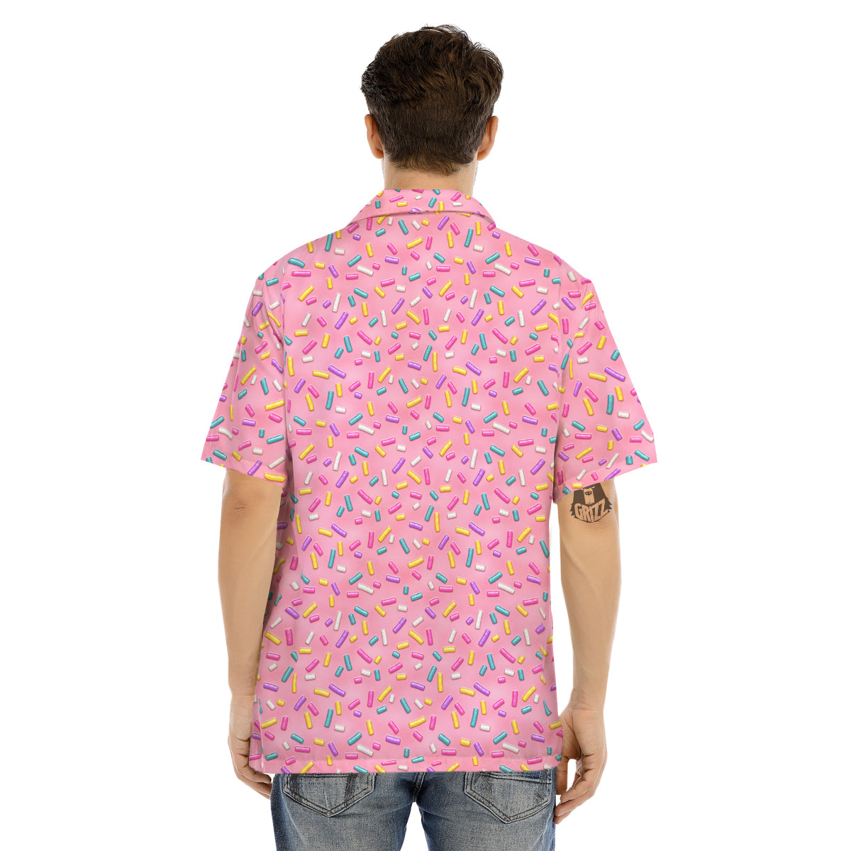 Candy Sprinkles Sweet Pink Print Pattern Men's Hawaiian Shirt-grizzshop