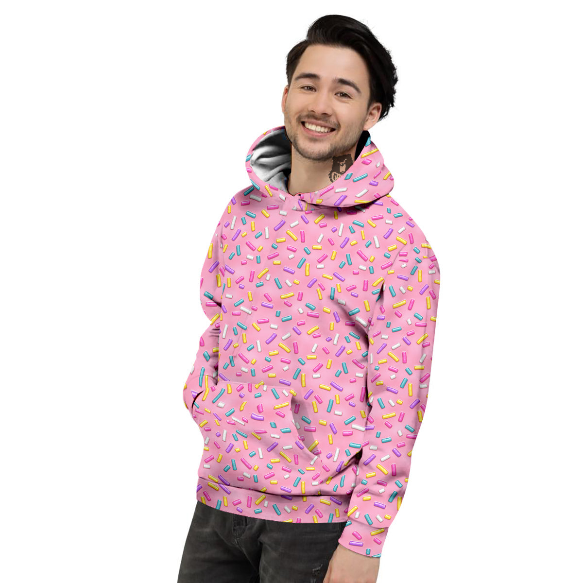 Candy Sprinkles Sweet Pink Print Pattern Men's Hoodie-grizzshop