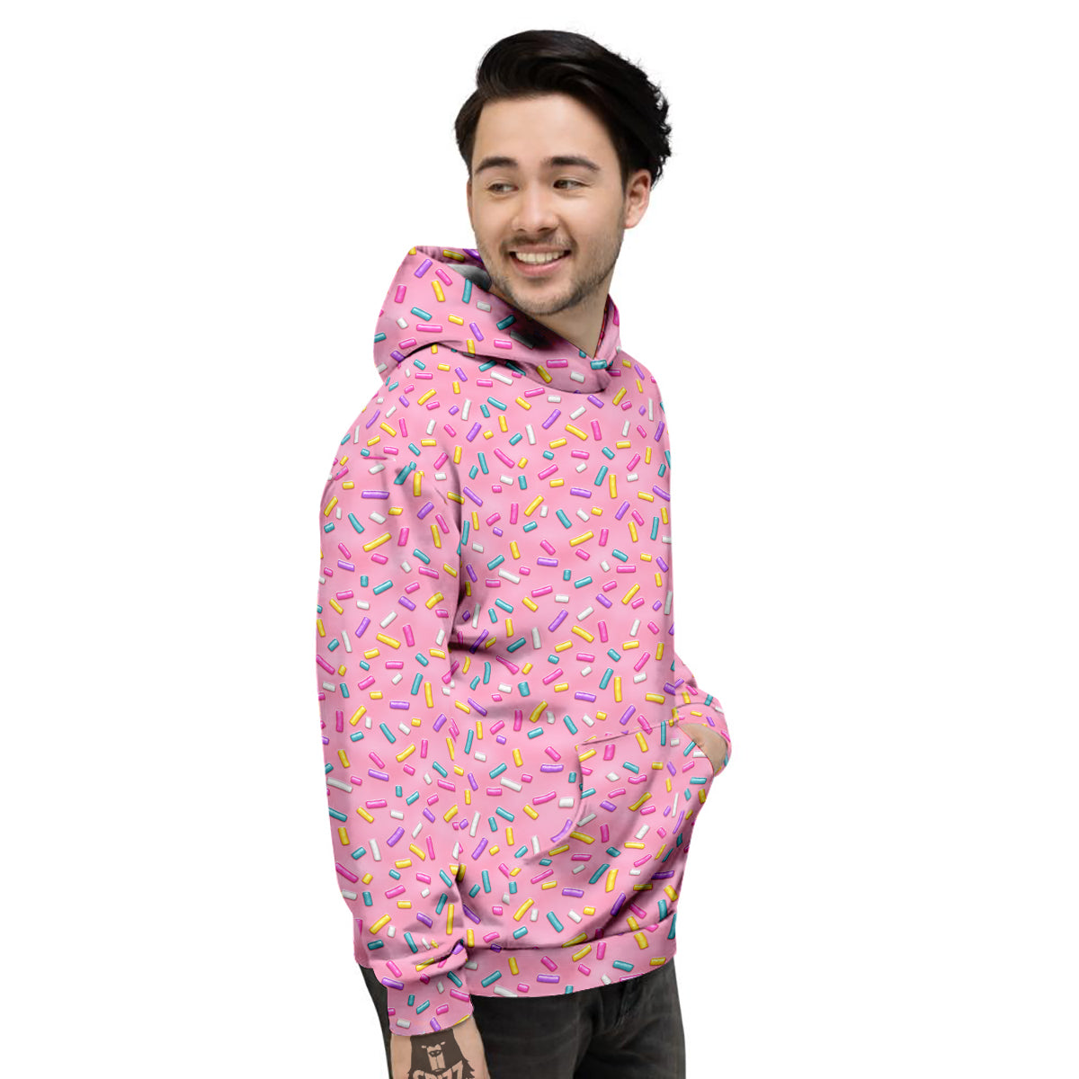 Candy Sprinkles Sweet Pink Print Pattern Men's Hoodie-grizzshop