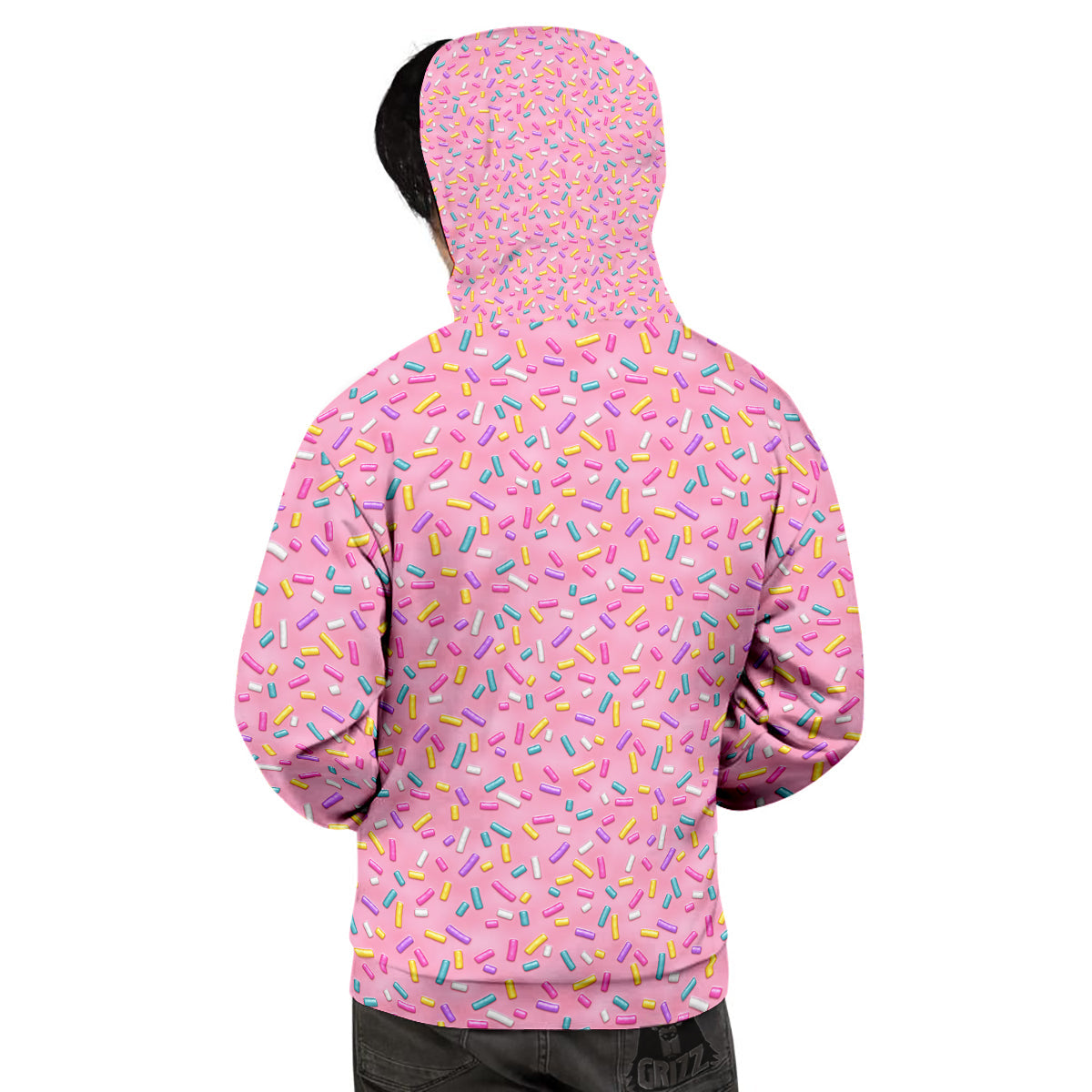 Candy Sprinkles Sweet Pink Print Pattern Men's Hoodie-grizzshop