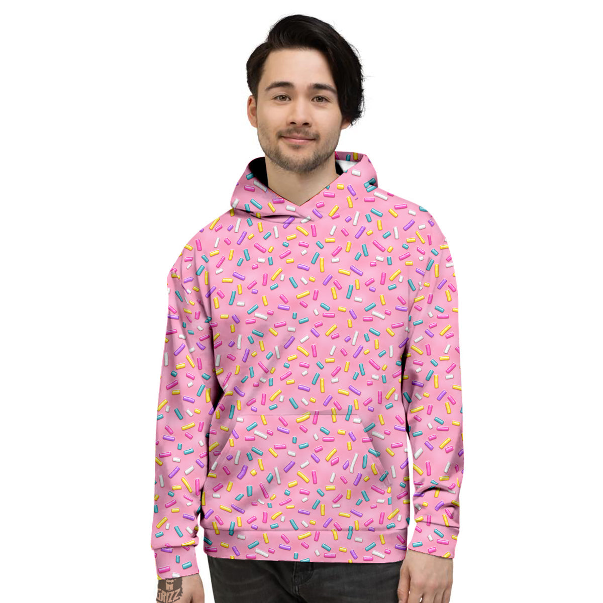 Candy Sprinkles Sweet Pink Print Pattern Men's Hoodie-grizzshop