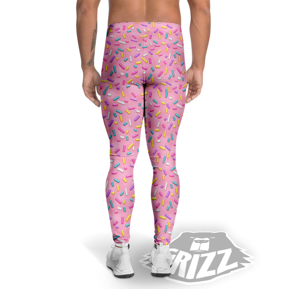 Candy Sprinkles Sweet Pink Print Pattern Men's Leggings-grizzshop