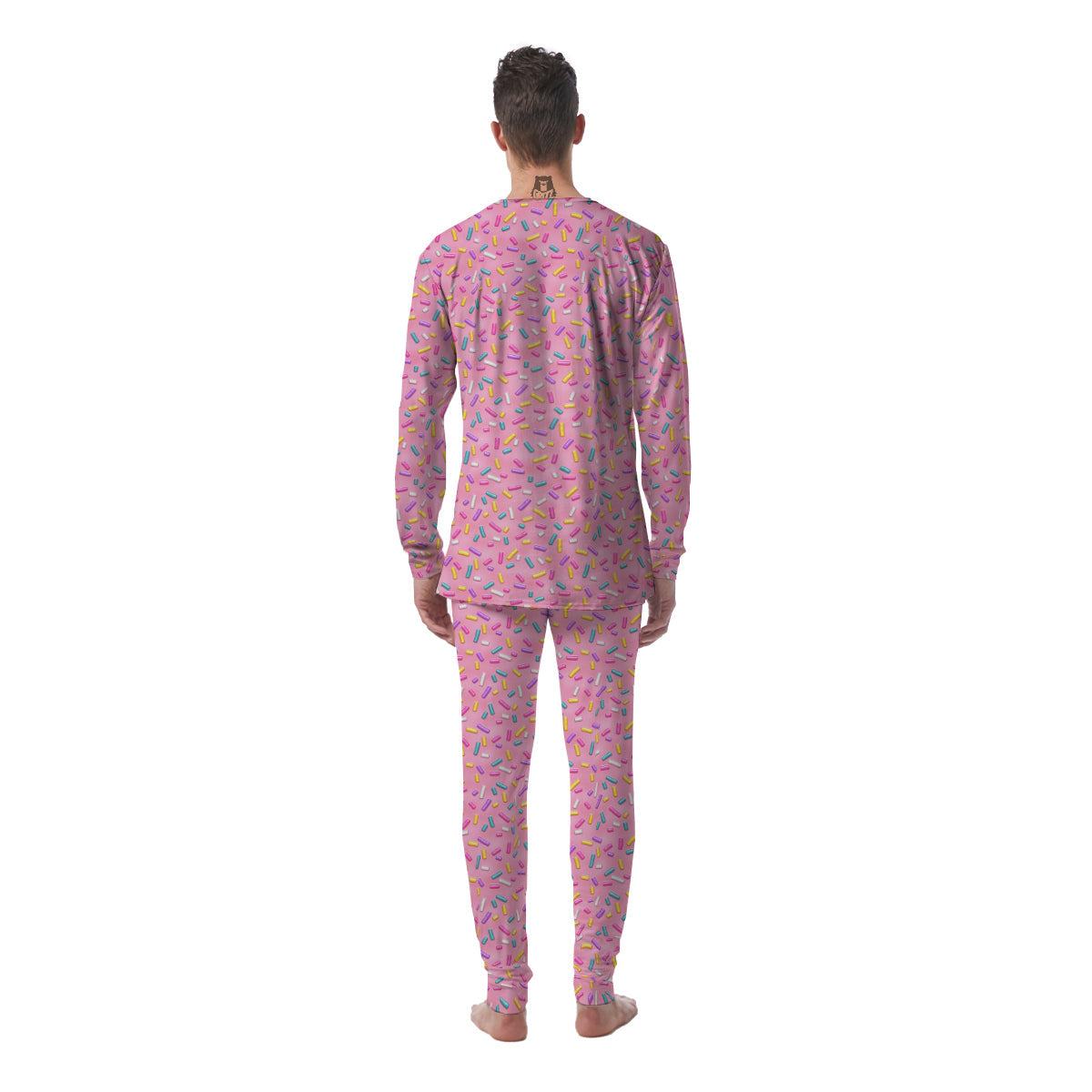 Candy Sprinkles Sweet Pink Print Pattern Men's Pajamas-grizzshop