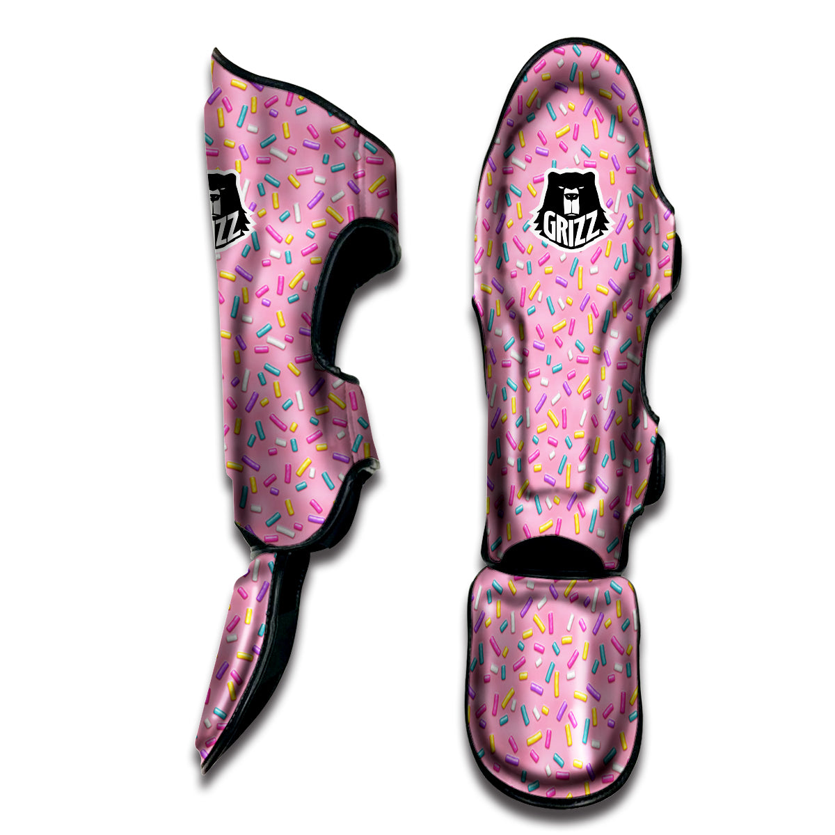 Candy Sprinkles Sweet Pink Print Pattern Muay Thai Shin Guards-grizzshop