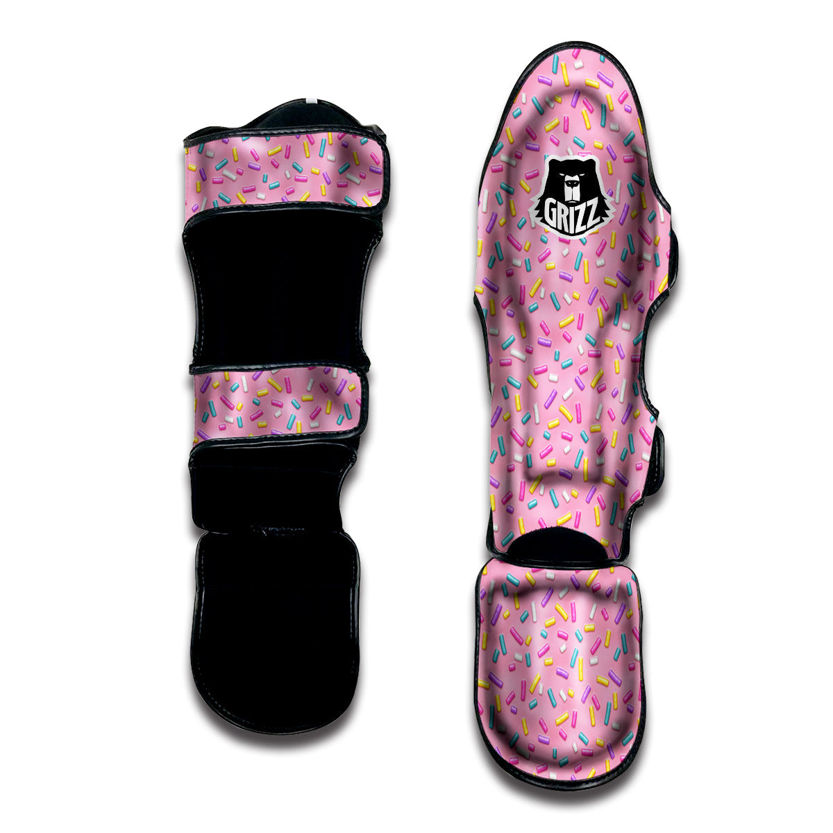 Candy Sprinkles Sweet Pink Print Pattern Muay Thai Shin Guards-grizzshop