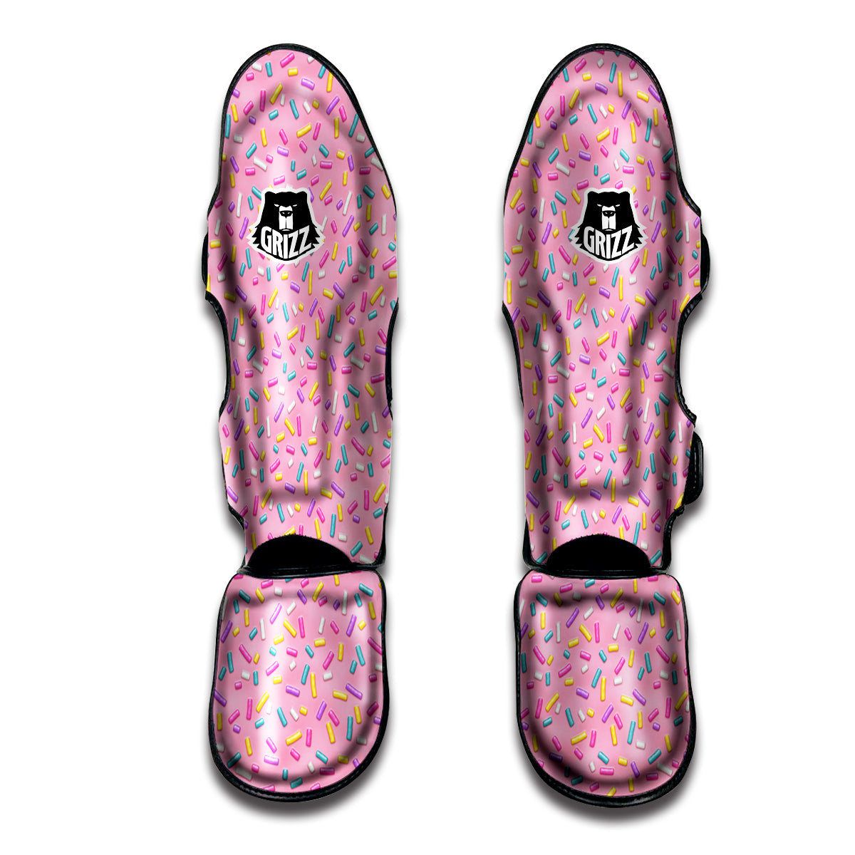 Candy Sprinkles Sweet Pink Print Pattern Muay Thai Shin Guards-grizzshop