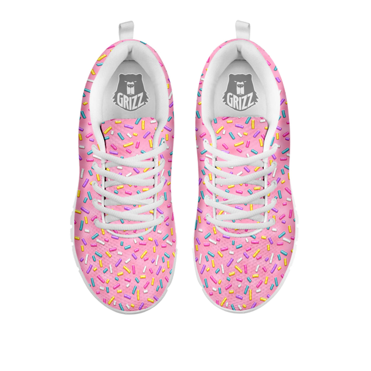 Candy Sprinkles Sweet Pink Print Pattern White Sneaker-grizzshop