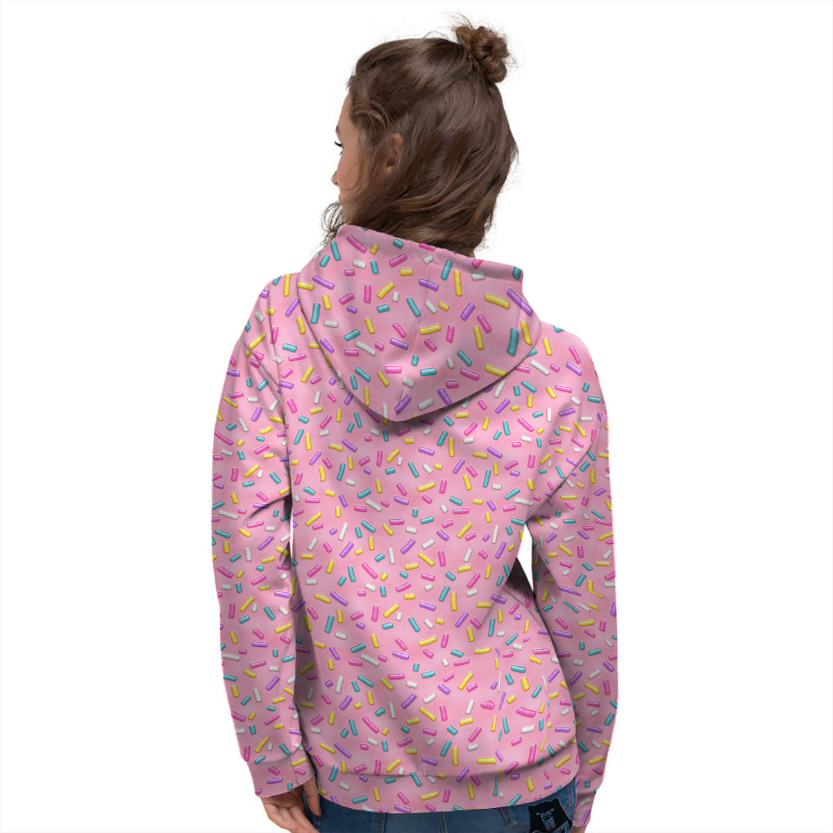 Candy Sprinkles Sweet Pink Print Pattern Women's Hoodie-grizzshop