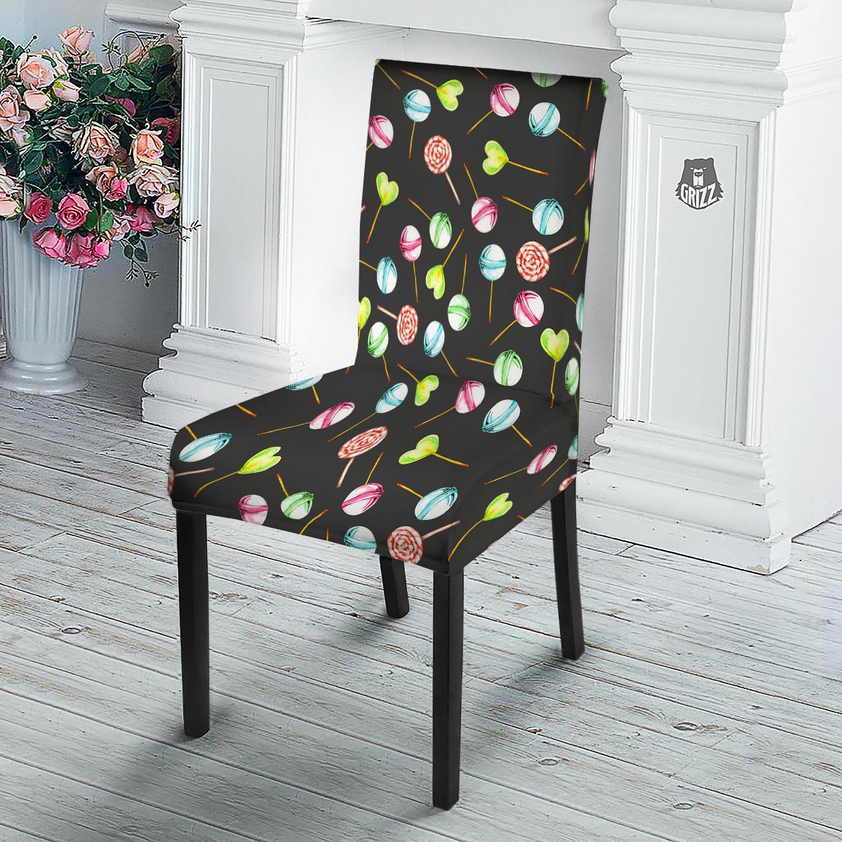 Candy Sweet Print Pattern Dining Chair Slipcover-grizzshop