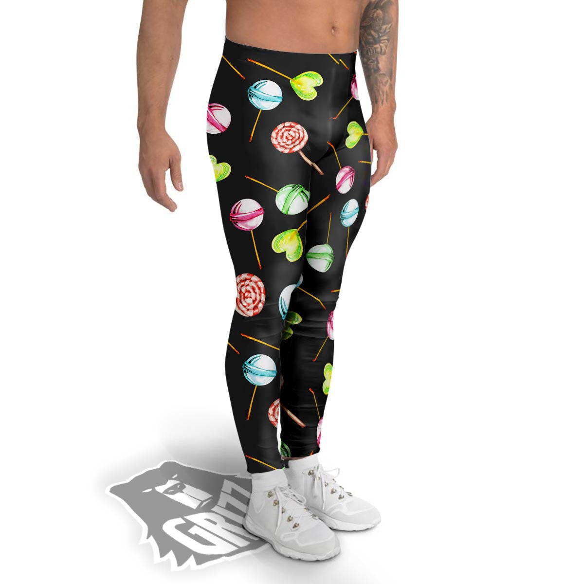Candy Sweet Print Pattern Men's Leggings-grizzshop