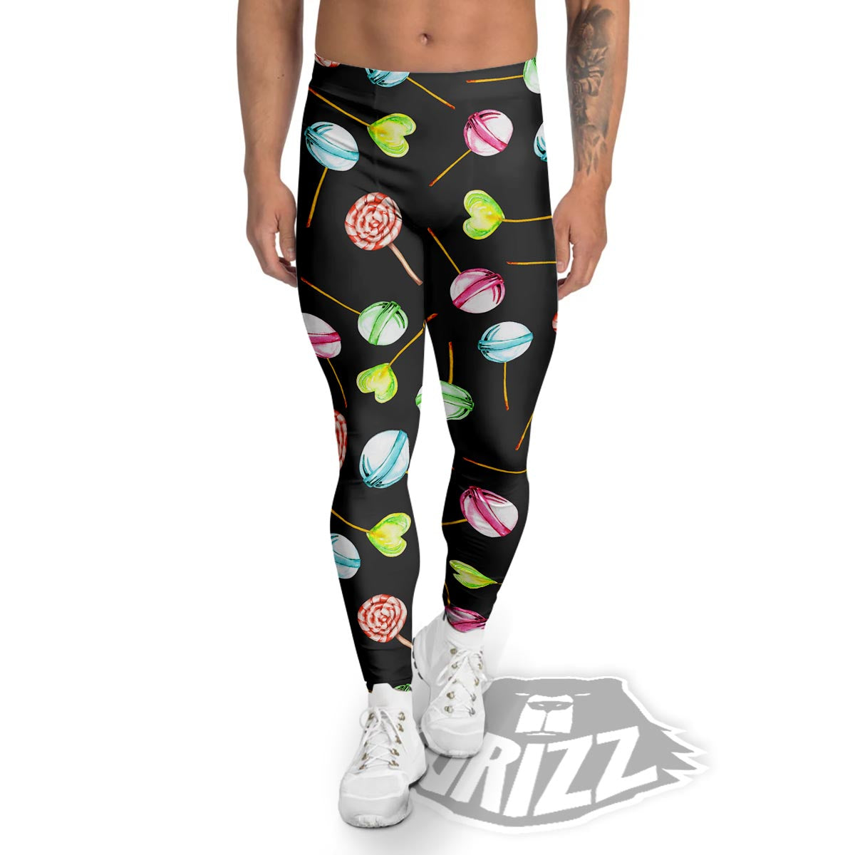 Candy Sweet Print Pattern Men's Leggings-grizzshop