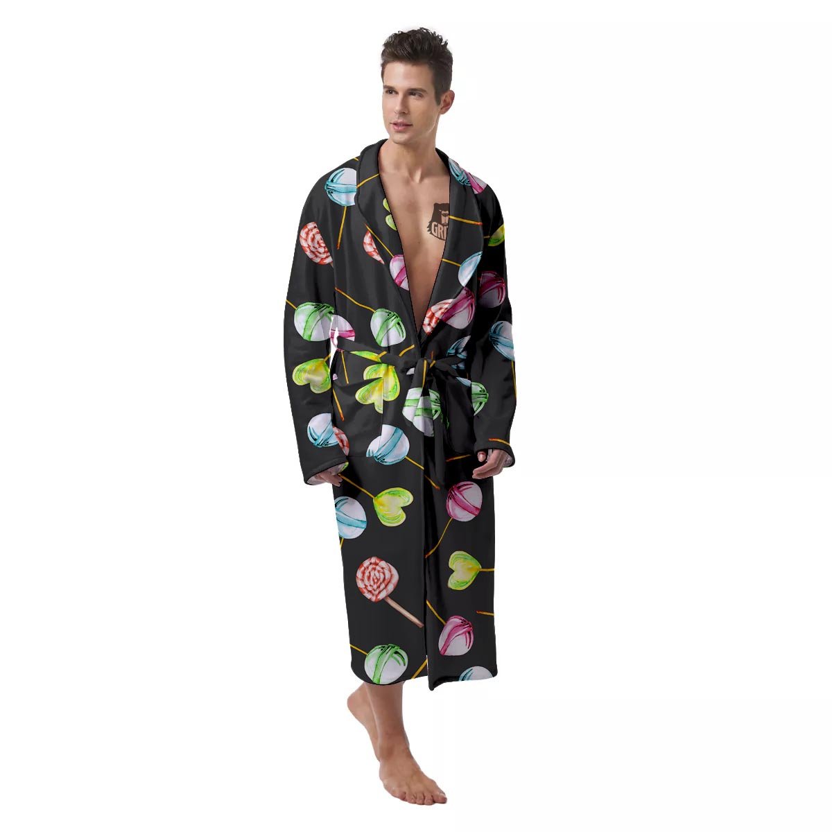 Candy Sweet Print Pattern Men's Robe-grizzshop