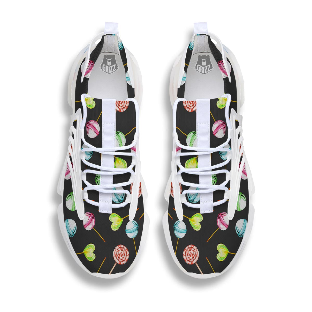 Candy Sweet Print Pattern White Gym Shoes-grizzshop
