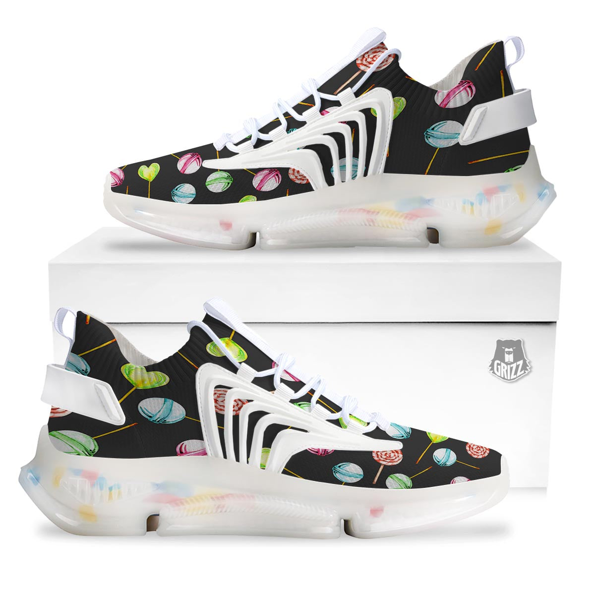 Candy Sweet Print Pattern White Gym Shoes-grizzshop