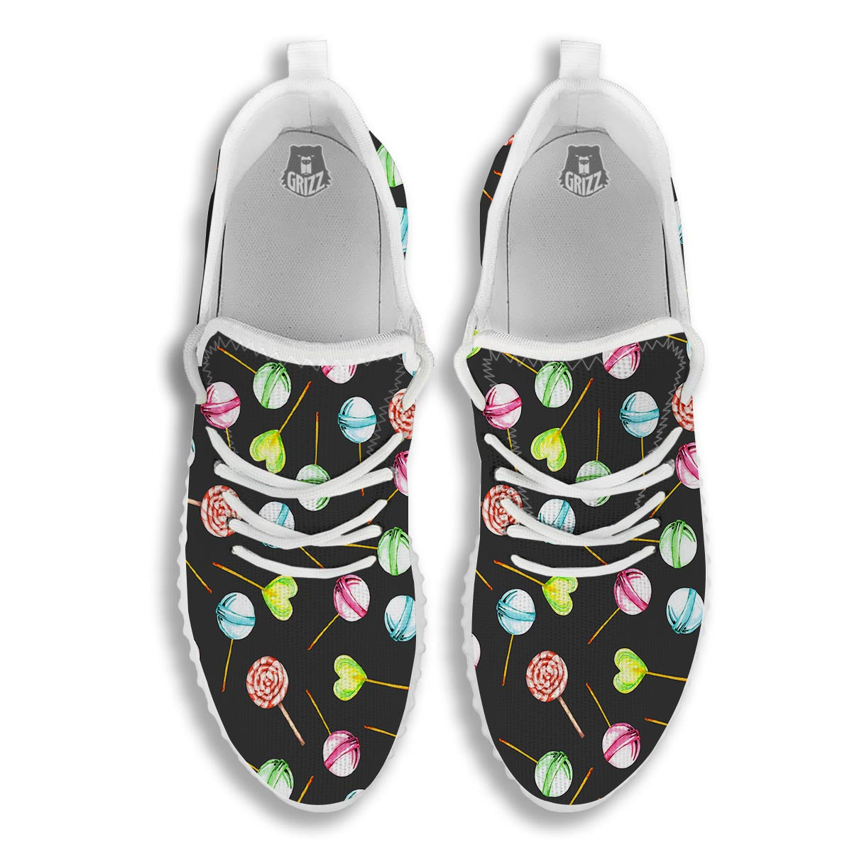 Candy Sweet Print Pattern White Walking Shoes-grizzshop