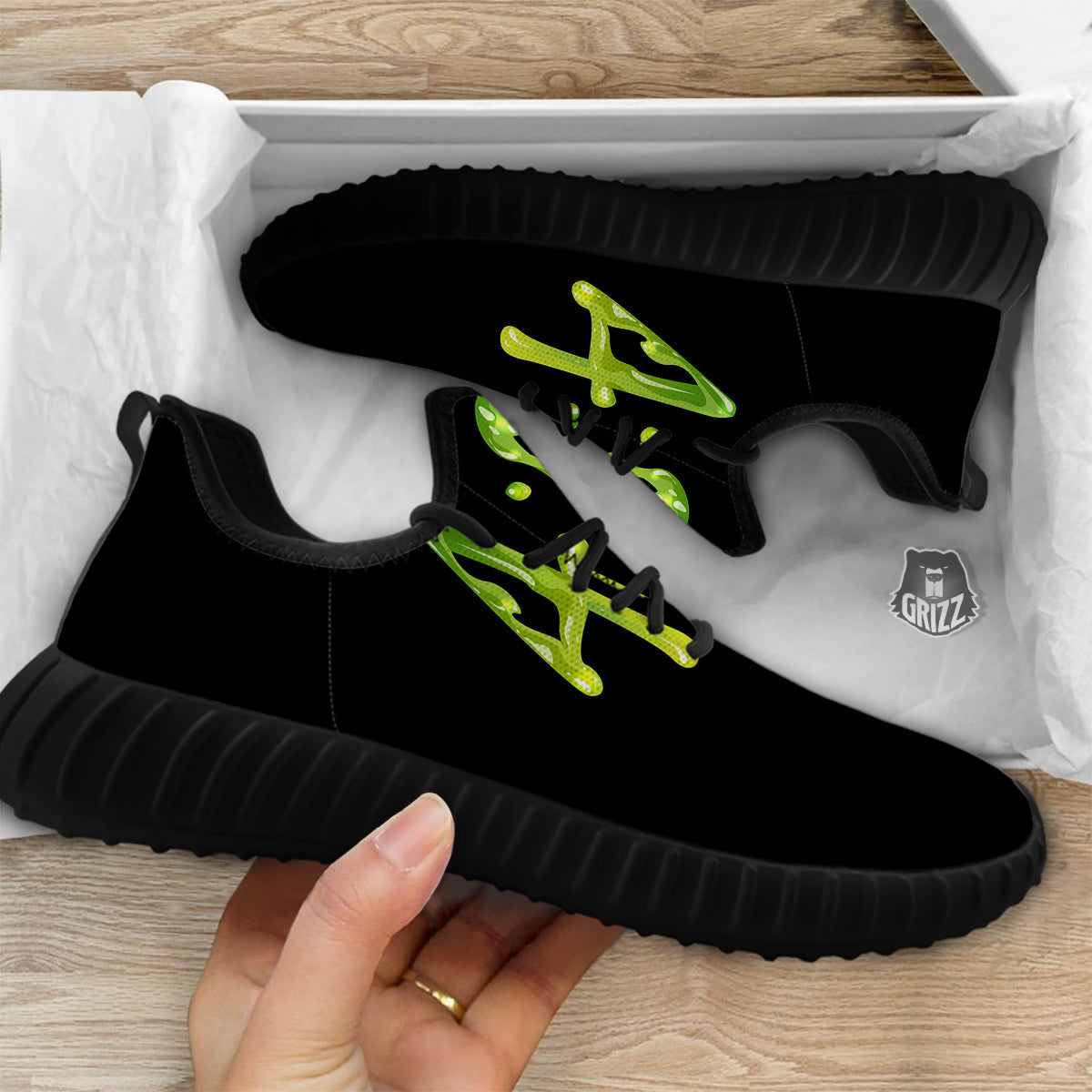 Cannabis Day 420 Print Black Walking Shoes-grizzshop
