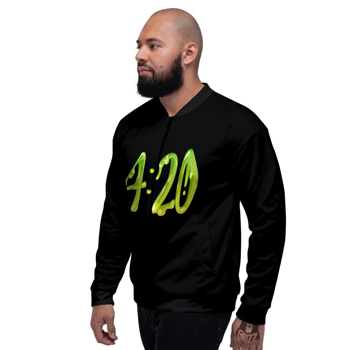 Cannabis Day 420 Print Men's Bomber Jacket-grizzshop