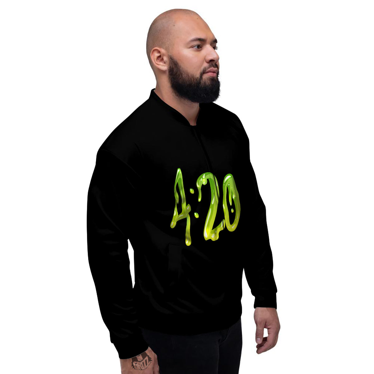 Cannabis Day 420 Print Men's Bomber Jacket-grizzshop