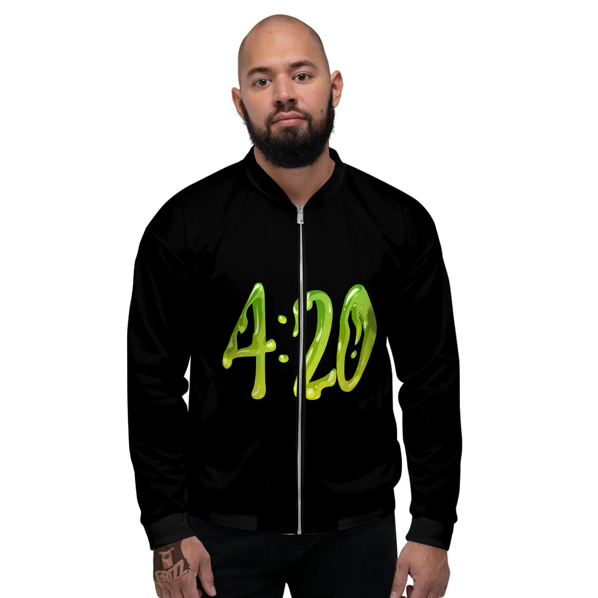 Cannabis Day 420 Print Men's Bomber Jacket-grizzshop