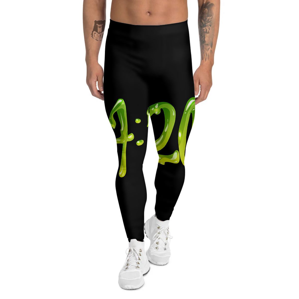 Cannabis Day 420 Print Men's Leggings-grizzshop