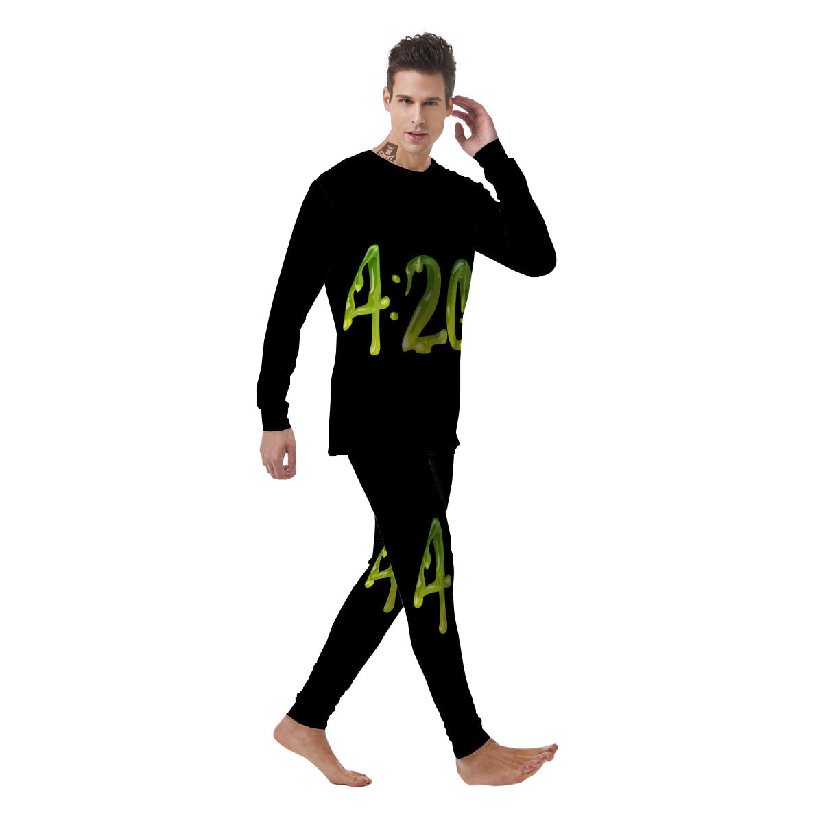 Cannabis Day 420 Print Men's Pajamas-grizzshop