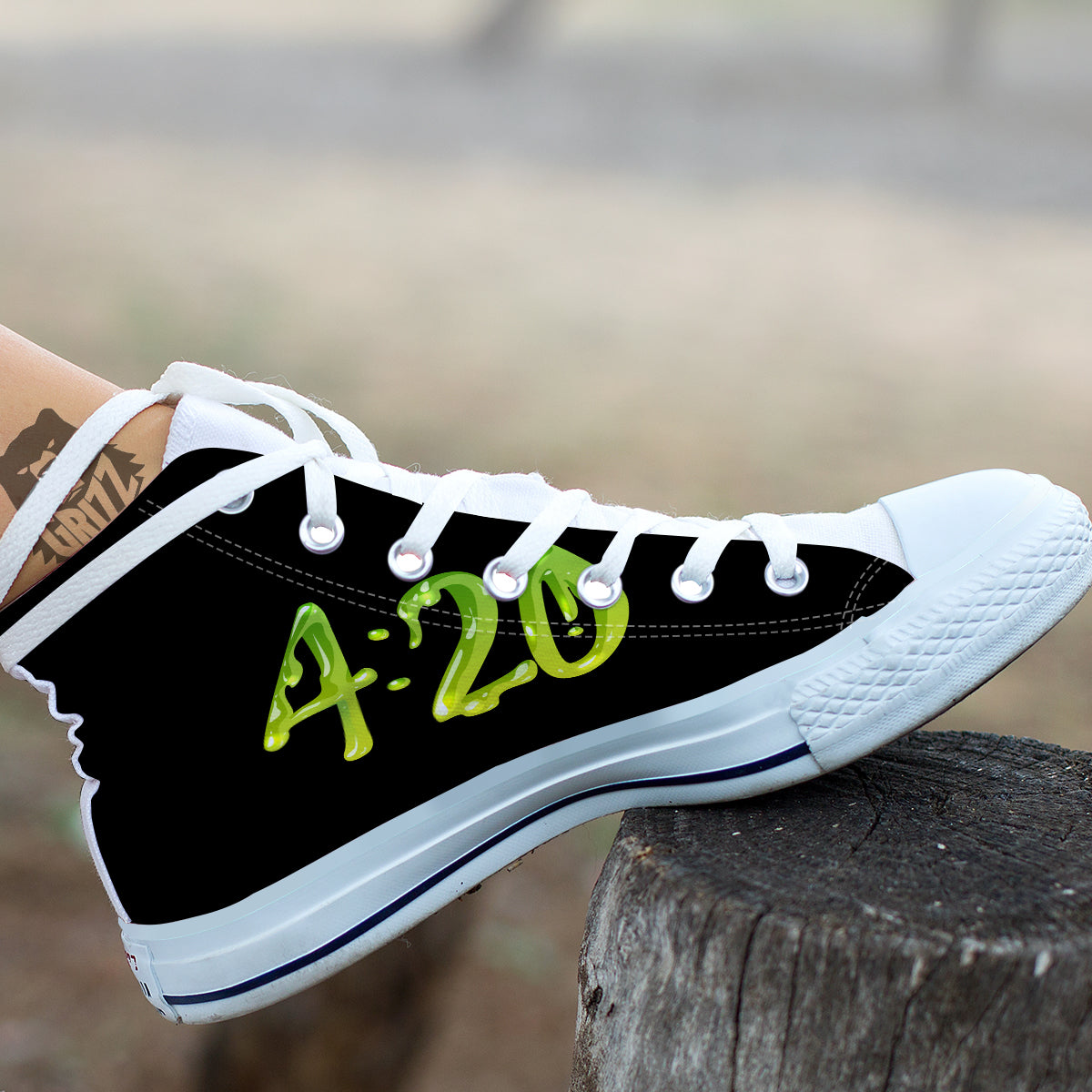 Cannabis Day 420 Print White High Top Shoes-grizzshop