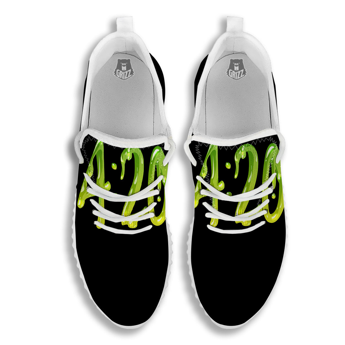 Cannabis Day 420 Print White Walking Shoes-grizzshop