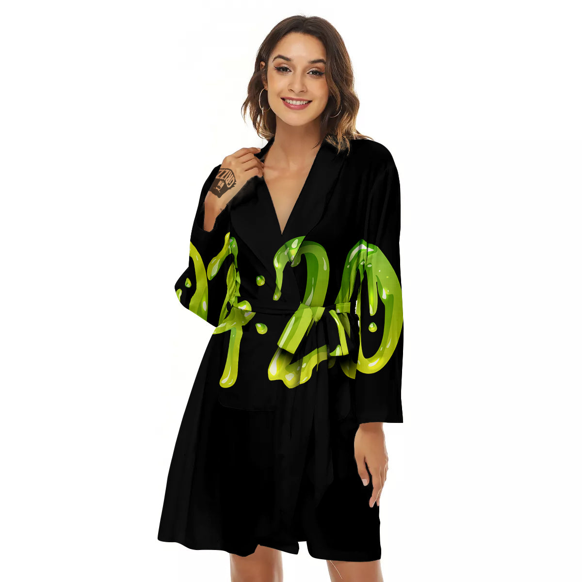 Cannabis Day 420 Print Women's Robe-grizzshop