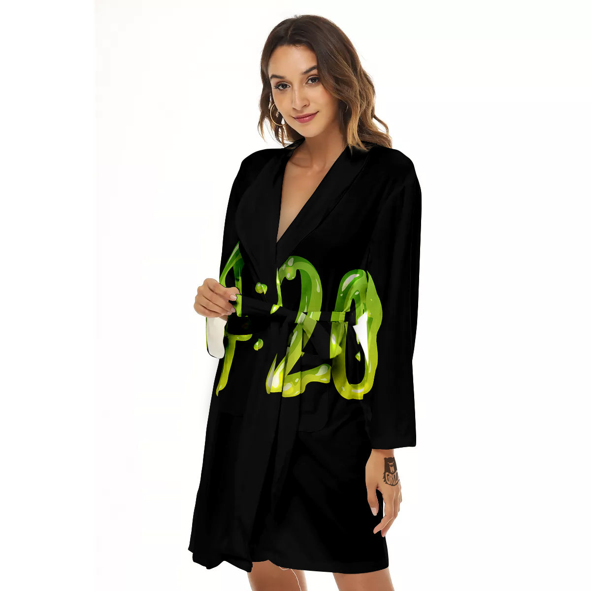 Cannabis Day 420 Print Women's Robe-grizzshop