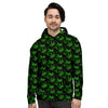 Cannabis Leaf Black And Green Print Men's Hoodie-grizzshop