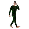 Cannabis Leaf Black And Green Print Men's Pajamas-grizzshop