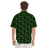 Cannabis Leaf Black And Green Print Men's Short Sleeve Shirts-grizzshop